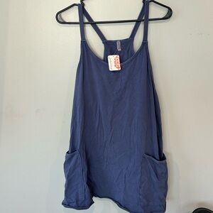 New Free People Blue Indigo Hot Shot Mini Dress Size Medium